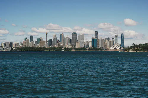 Sydney harbour skyline viewed across the water